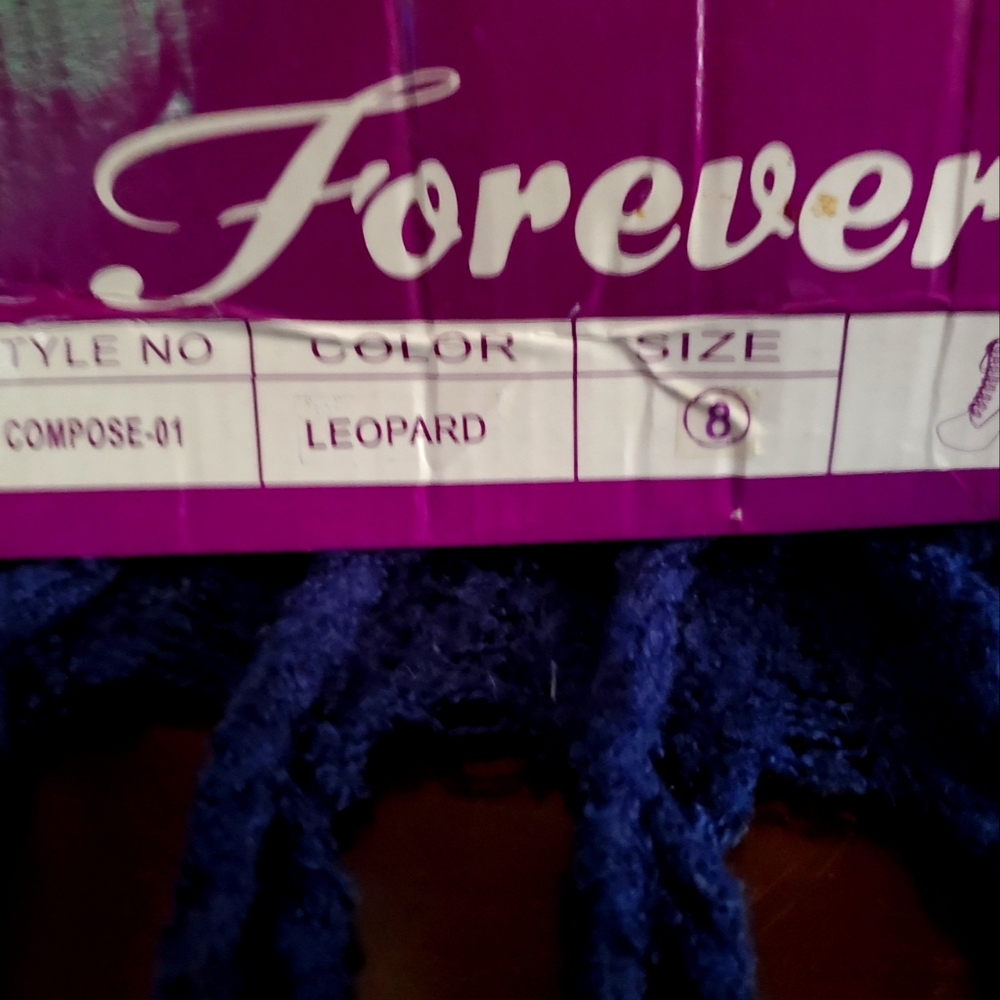 Cheeta print heal boots size 8 brown kakhi